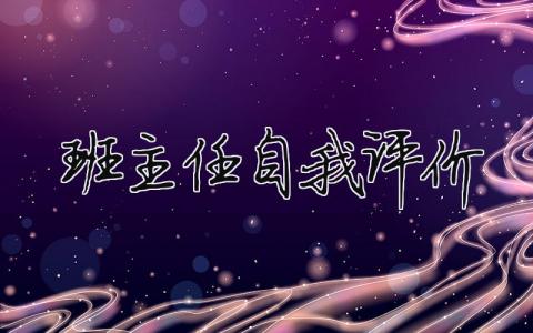 班主任自我評價 26篇