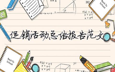 促銷活動總結報告范文（精選合集13篇）