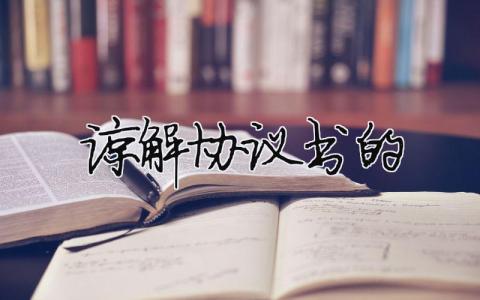 諒解協(xié)議書的（精選合集16篇）