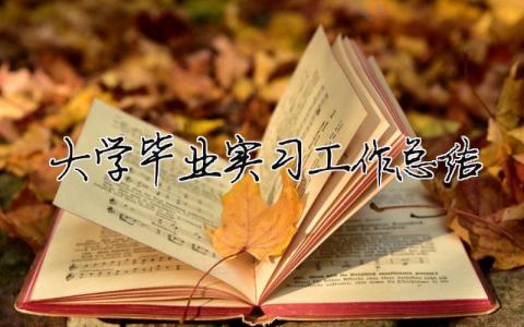 大學畢業實習工作總結 大學畢業實習工作總結（精選合集13篇）
