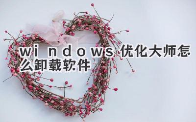 windows優(yōu)化大師怎么卸載軟件