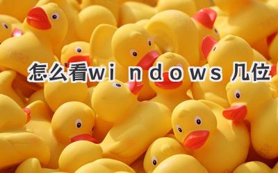 怎么看windows幾位