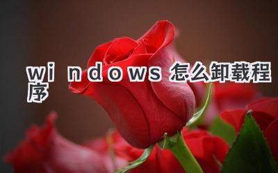 windows怎么卸載程序