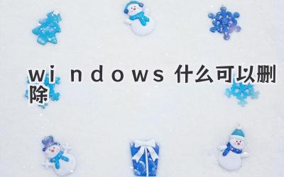 windows什么可以刪除