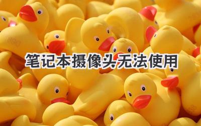 筆記本攝像頭無法使用