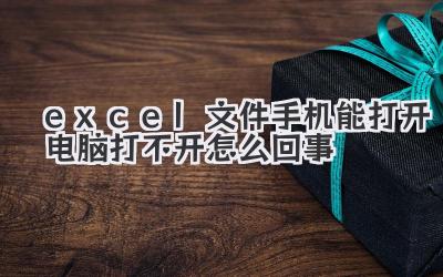excel文件手機能打開電腦打不開怎么回事