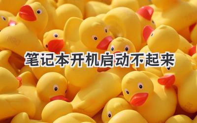 筆記本開機啟動不起來