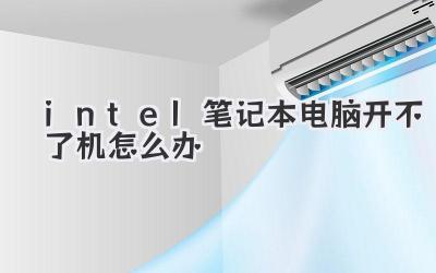 intel筆記本電腦開不了機怎么辦