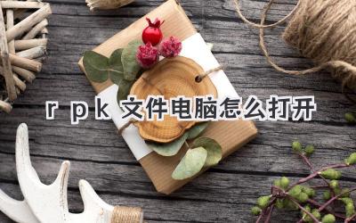 rpk文件電腦怎么打開