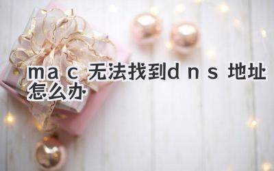mac無(wú)法找到dns地址怎么辦