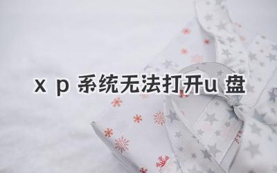 xp系統無法打開u盤