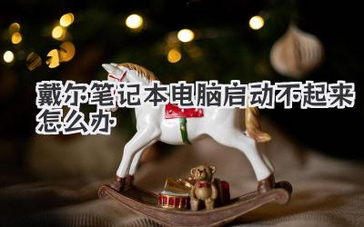 戴爾筆記本電腦啟動不起來怎么辦