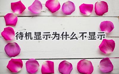 待機(jī)顯示為什么不顯示