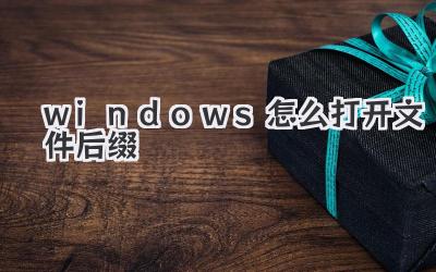 windows怎么打開文件后綴