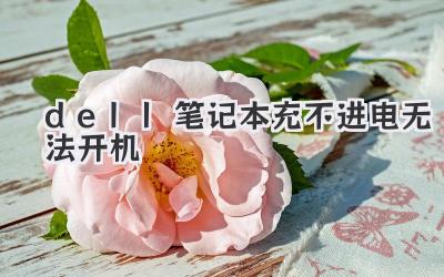 dell筆記本充不進電無法開機