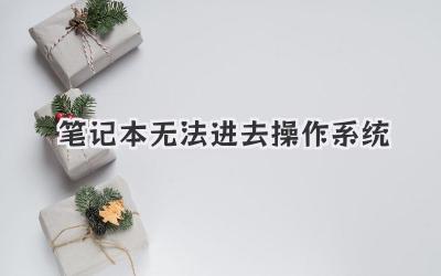 筆記本無法進去操作系統