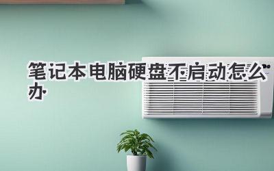 筆記本電腦硬盤不啟動怎么辦