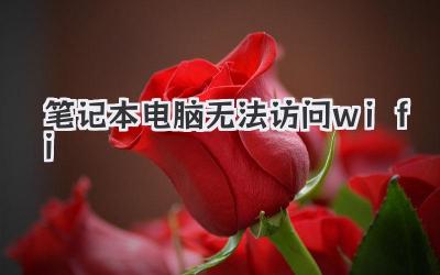 筆記本電腦無法訪問wifi